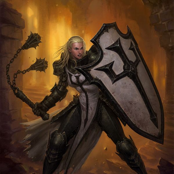 Female Crusader concept art.