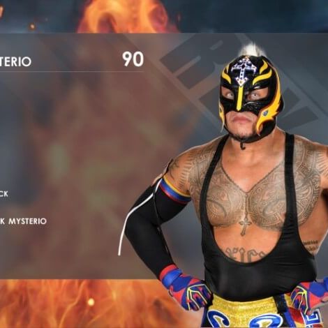 The stats screen showing each wrestler's strengths and weaknesses.